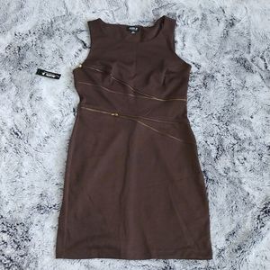 New Allen B. Brown zipper dress size Medium